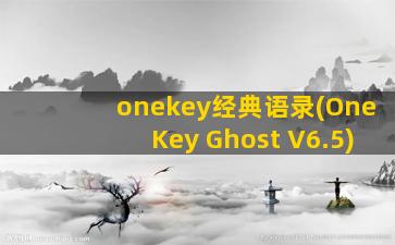 onekey经典语录(OneKey Ghost V6.5)